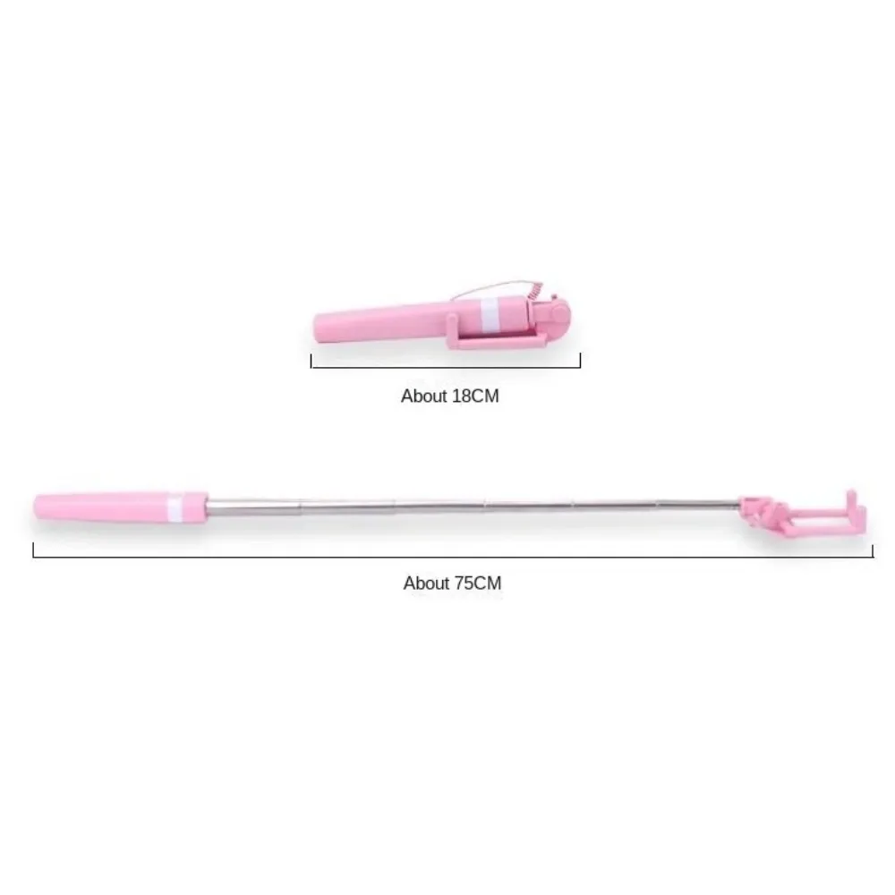 3.5mm Plug Mini Wire Controlled Selfie Stick Type-C Plug Retractable Portable Handheld Selfie Stick Mini Portable