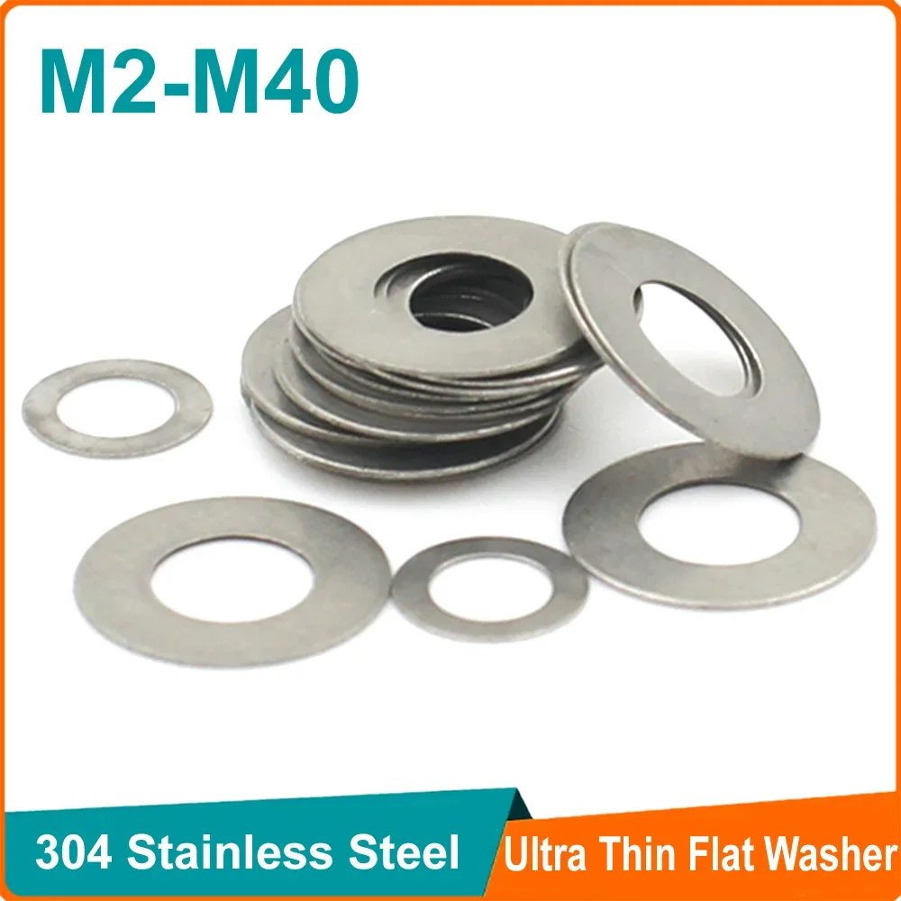 304 Stainless Steel M3 M4 M5 M6-M40 Adjusting Ultrathin Precision Shim Gasket Ultra Thin Flat Wafer Washer DIN988 10-50pcs adjusting shim gasket stainless steel washer