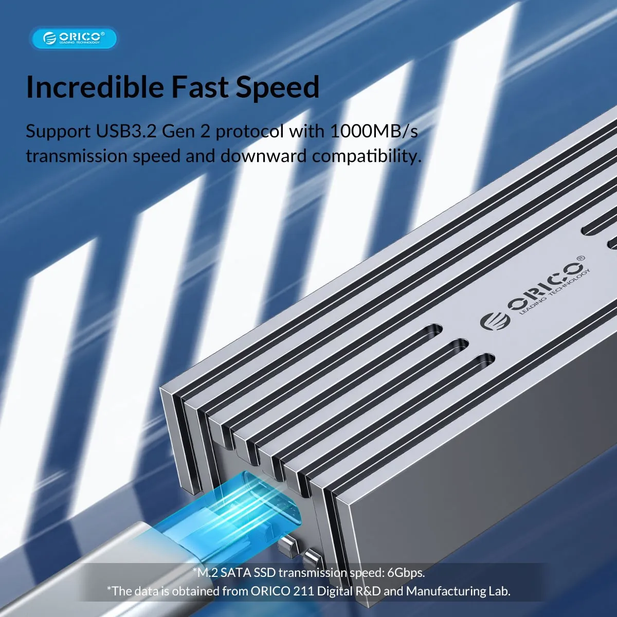 Orico Atualizado Toda a Liga de Alumínio M.2 Nvme Ssd Gabinete 10gbps Pcie m2 Ssd Case Nvme m Chave Case de Unidade de Estado Sólido com Cabo - Imagem 2