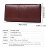 RFID Genuine Leather Men's Long Wallet First Layer Cowhide Leather Large Capacity Clutch Slim Card Holder Purse Wallet 6