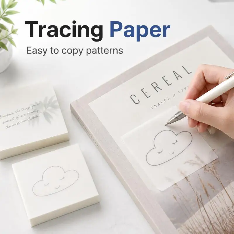 150 Fogli di Note Adesive Trasparenti, Blocchetti Memo Trasparenti per Libri, Agende, Studio, Disegno e Ufficio - immagine 5
