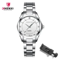 CHENXI Ladies Watch For Women Fashion Silver Clock Stainless Steel Quartz Wrist Watches for Women Waterproof Relogio Feminino 1