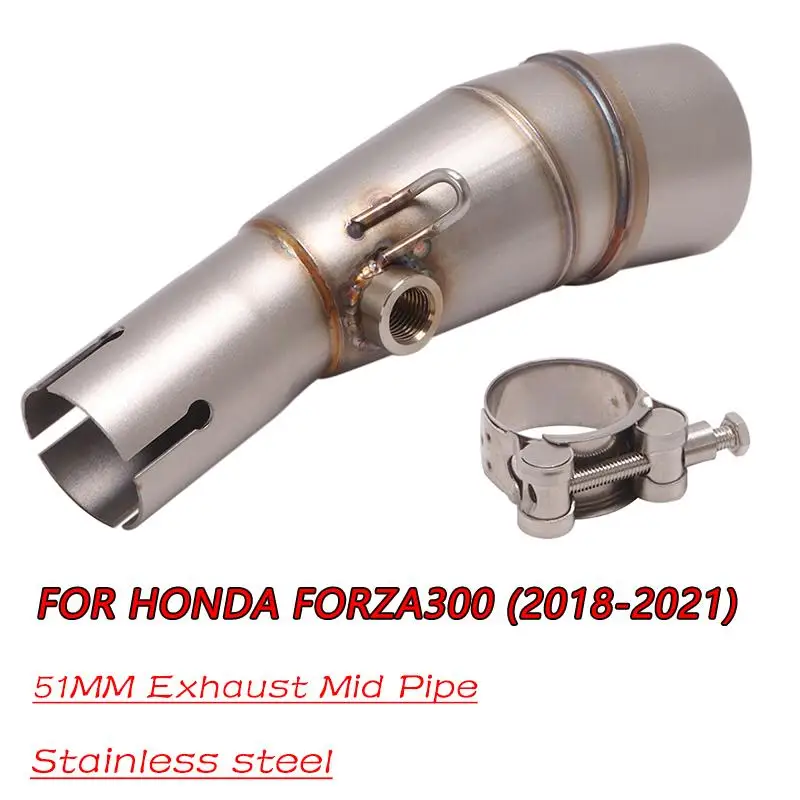 

Для HONDA FORZA 300 2018-2021 выхлопная труба для мотоцикла Mid Link, Соединительная труба для выхода, скользящая на 51 мм нержавеющая сталь 2019 2020