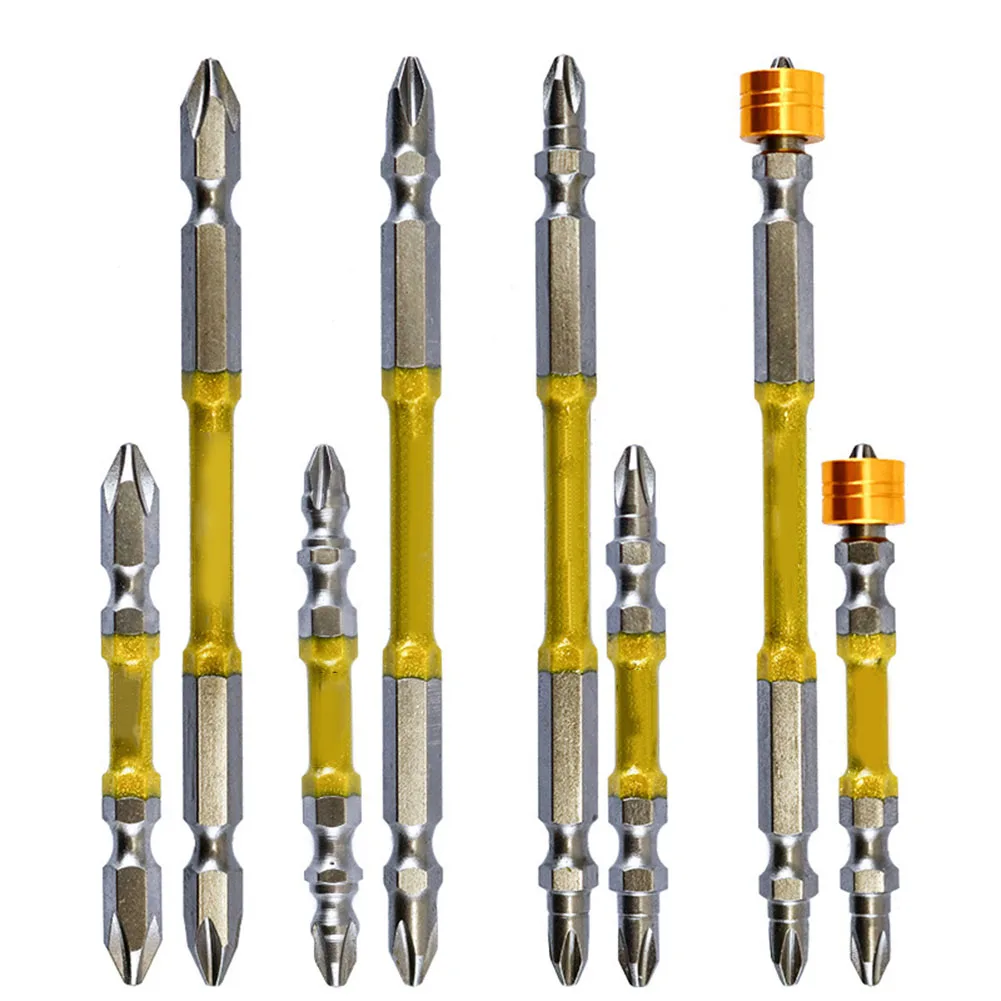 

1pc Cross Screwdriver Bit Double Head With Magnetic Ring 65/110mm Anti-Slip PH2 Magnetic Electric Screwdriver Bits Power Tools