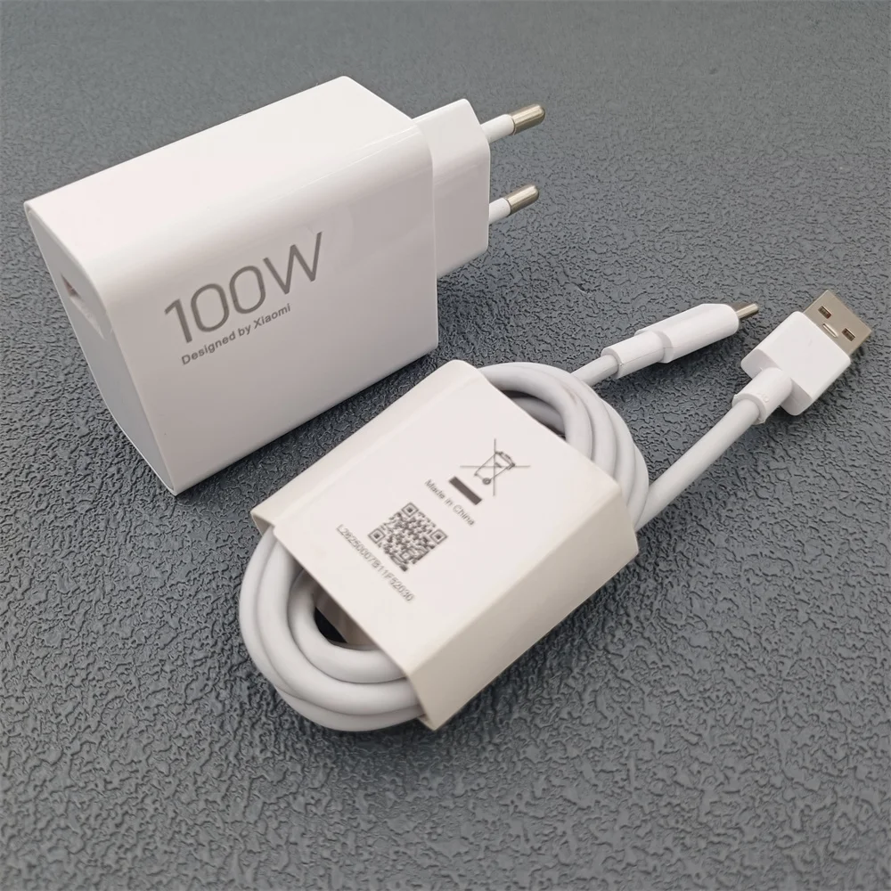 รูปสินค้า อะแดปเตอร์ชาร์จเร็ว Xiaomi 100W หัวชาร์จ EU Turbo Charge พร้อมสาย Type-C 2 เมตร
