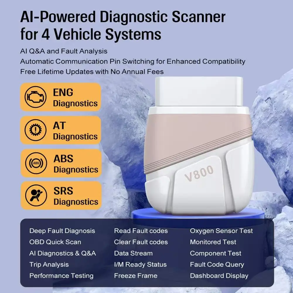 Ultimo Scanner OBDII per Veicoli V800 2026, Scansione Rapida dei Codici di Errore del Motore con Analisi del Flusso di Dati, Include Aggiornamenti Gratuiti - immagine 3