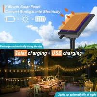 Solar G40 Outdoor String Lights with Remote Controls LED Shatterproof Globe Bulb IP65 Waterproof Patio Light for Garden Decor 3