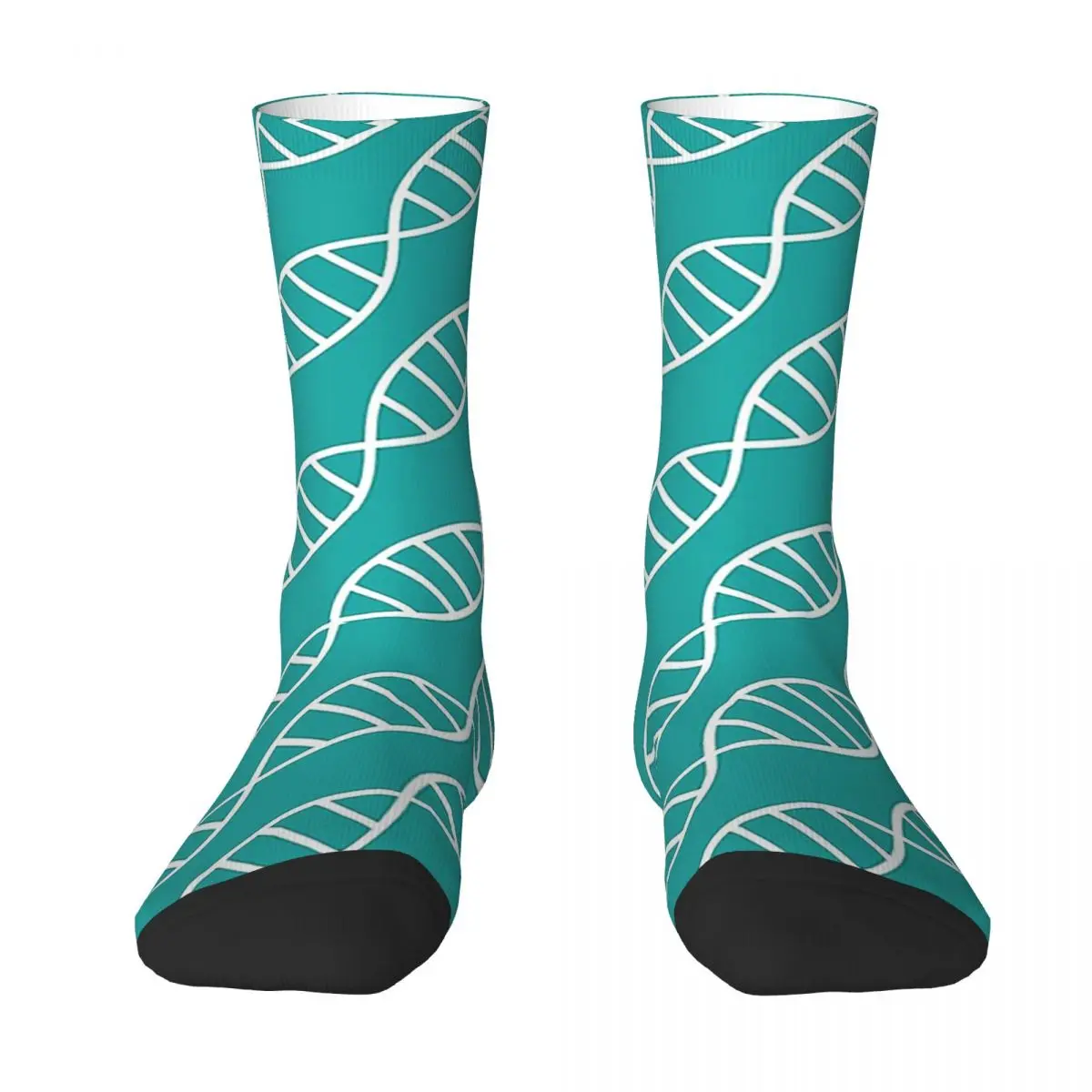 

All Seasons Crew Stockings DNA Biotech Pattern Teal Socks Harajuku Crazy Long Socks Accessories for Men Women Christmas Gifts