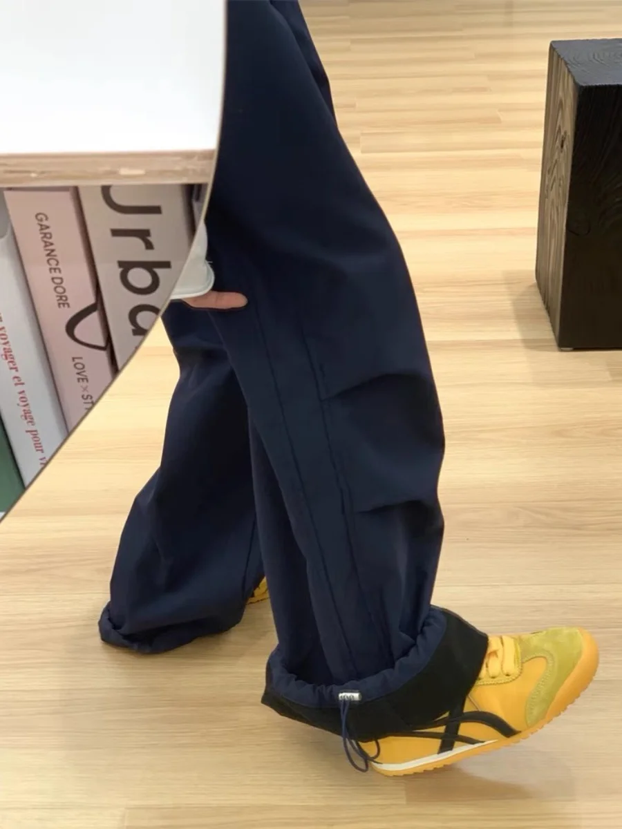 American Sle Casual Winter Ski Pants Men's Loose Spor Wide Leg Fce Lined Waterproof Trousers for Daily Wear