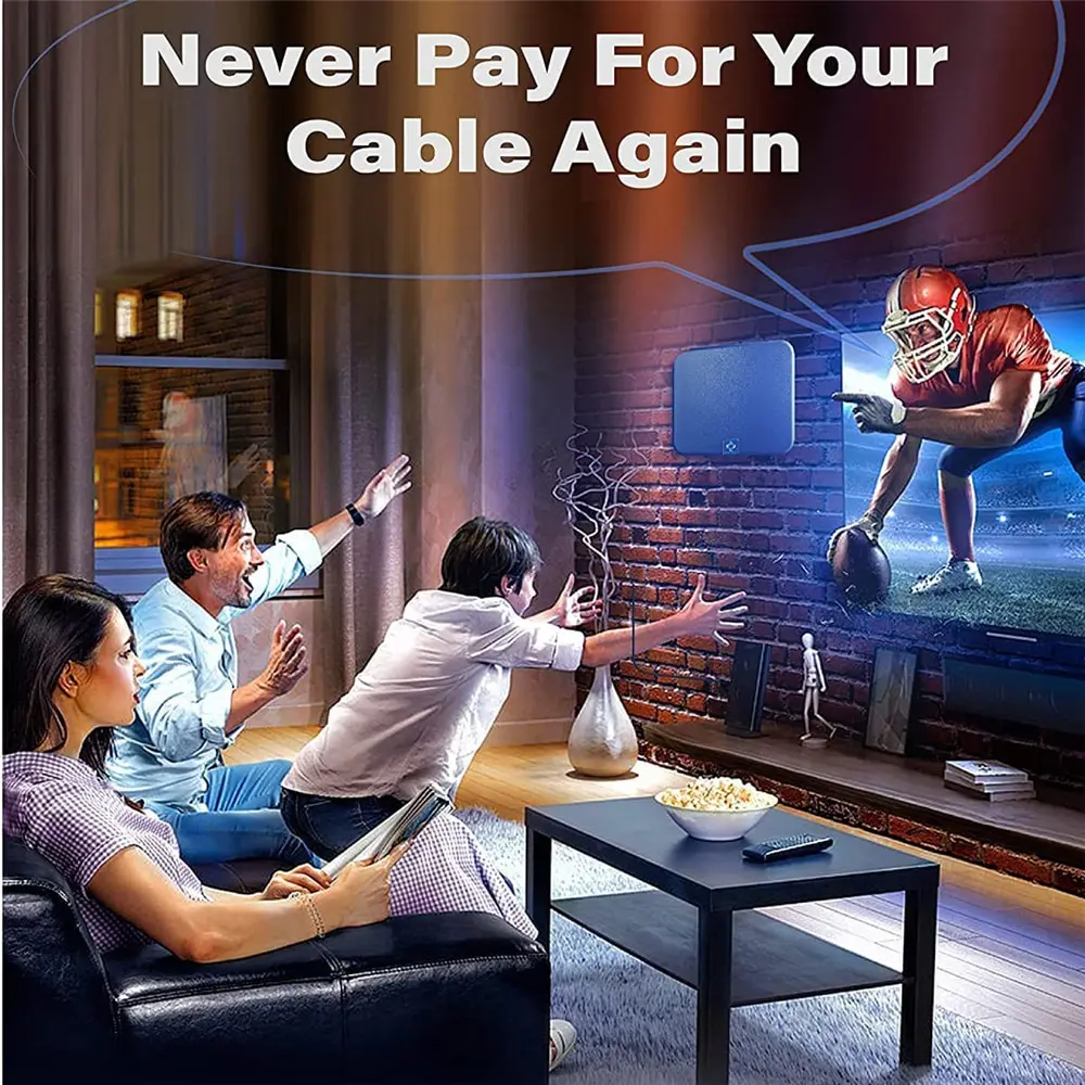 HDTV DTV Box tv antenna Booster Active Indoor Flat Design