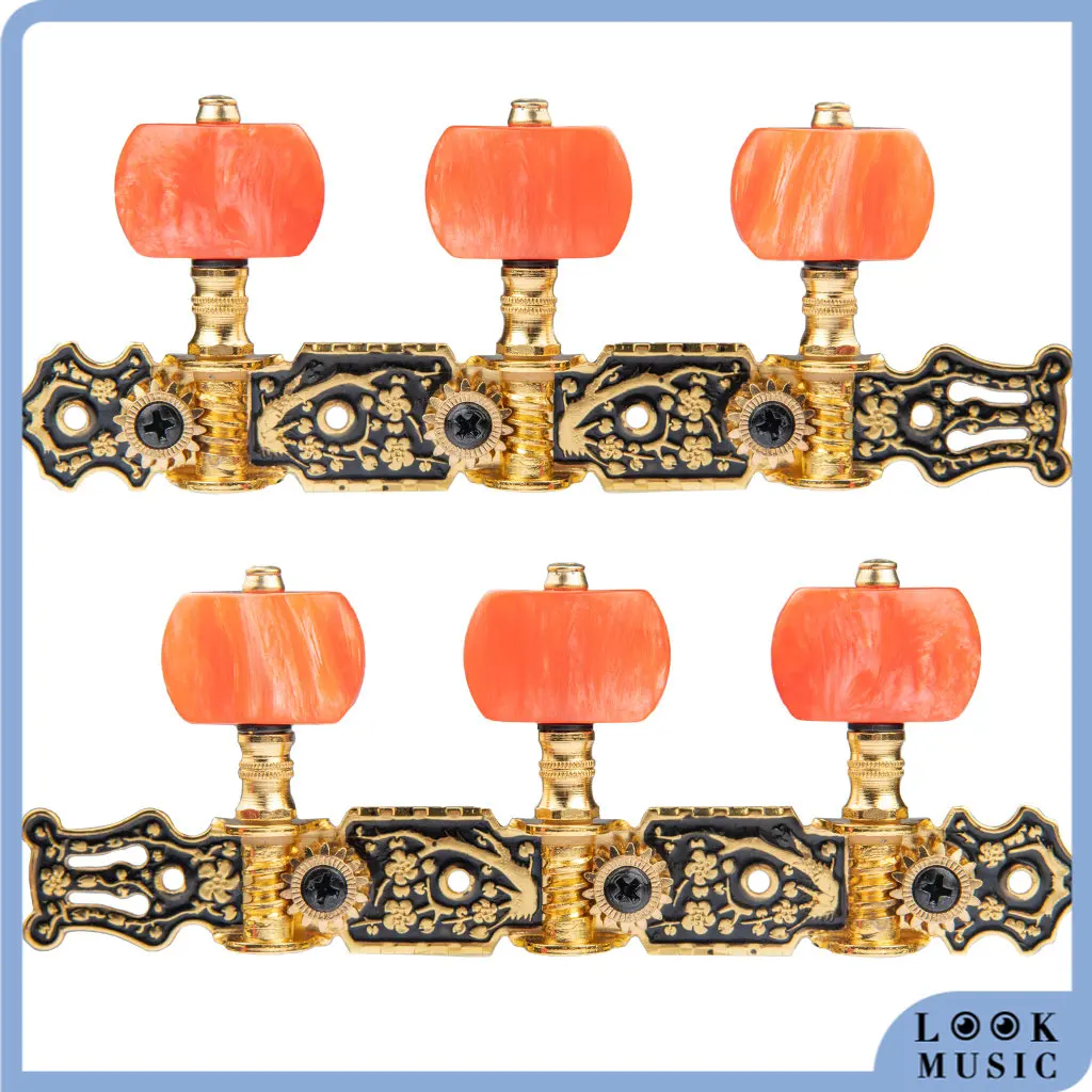 

LOOK Alice AO-020HV2P Classical Guitar Tuners Machine Heads 3L+3R Set Tuning Keys Machine Pegs 1:14 Gear Ratio