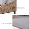 Rattan Patio Outdoor Daybed, Rattan Day Bed with Cushion Pillow & Aluminum Frame Sunbed Sofa Set Patio Loveseat 5