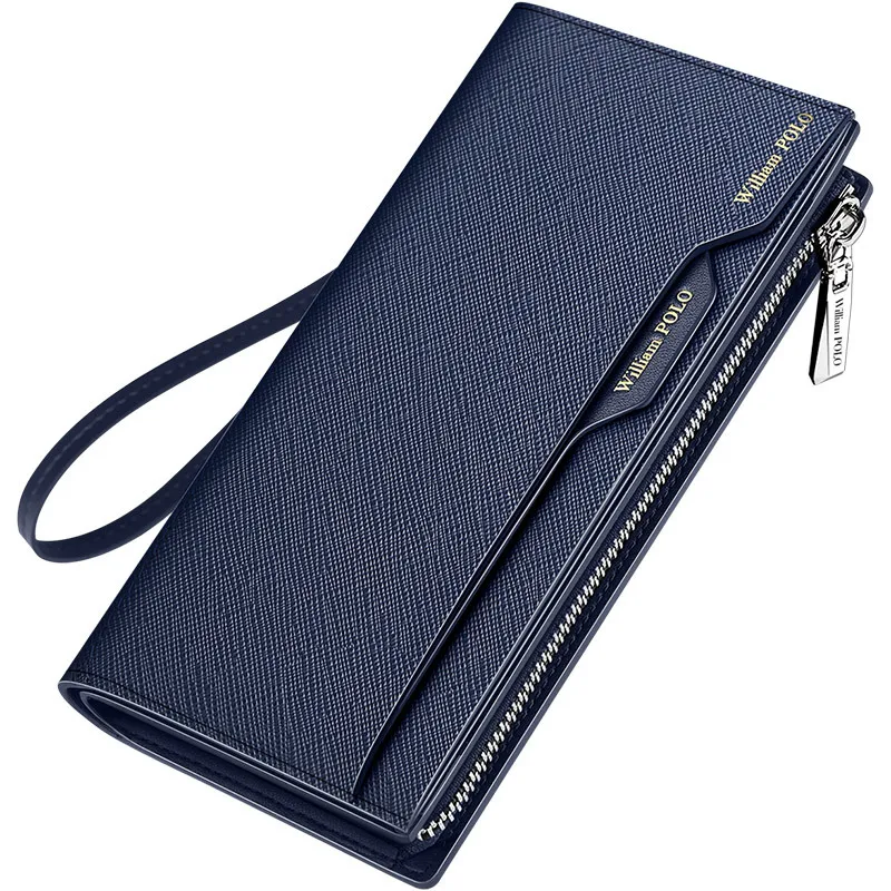 2024 Classic Business Men's Genuine Leather Wallet Long Multi Card Large Capacity Handheld Bags Card Bag portemonnee heren