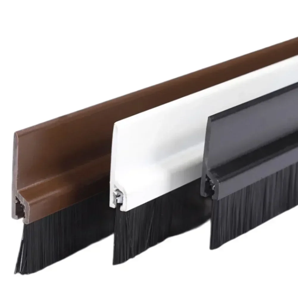 Door Seal Strip 100CM Door Bottom Brush Seal Strip Insectproof Soundproof Door Bottom Sealing Strip Window Weather Sweep Seals