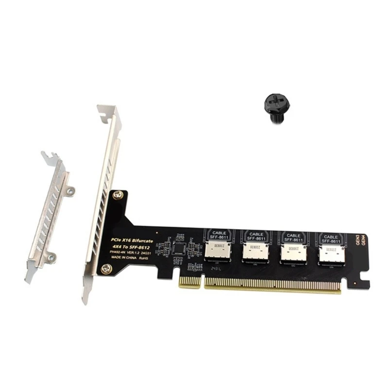 PCIe X16 To Oculink SFF 8612 SFF 8611 Expansion Adapter Fast For Mainboard Multiple Disk Support PCIE X4X4X4X4