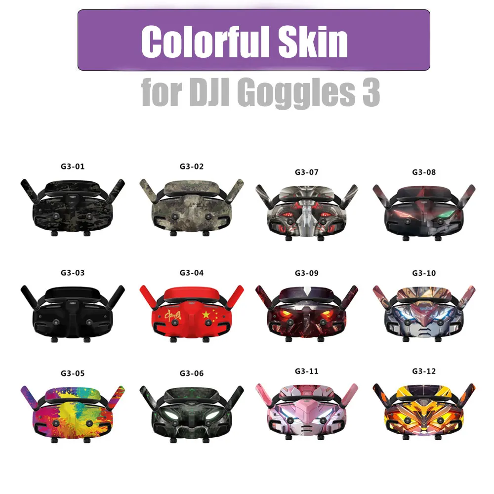 Drone Accessories Colorful Skin DJI Avata 2 DJI Goggles 3 Sticker Glasses Protection Accessories PVC Stickers