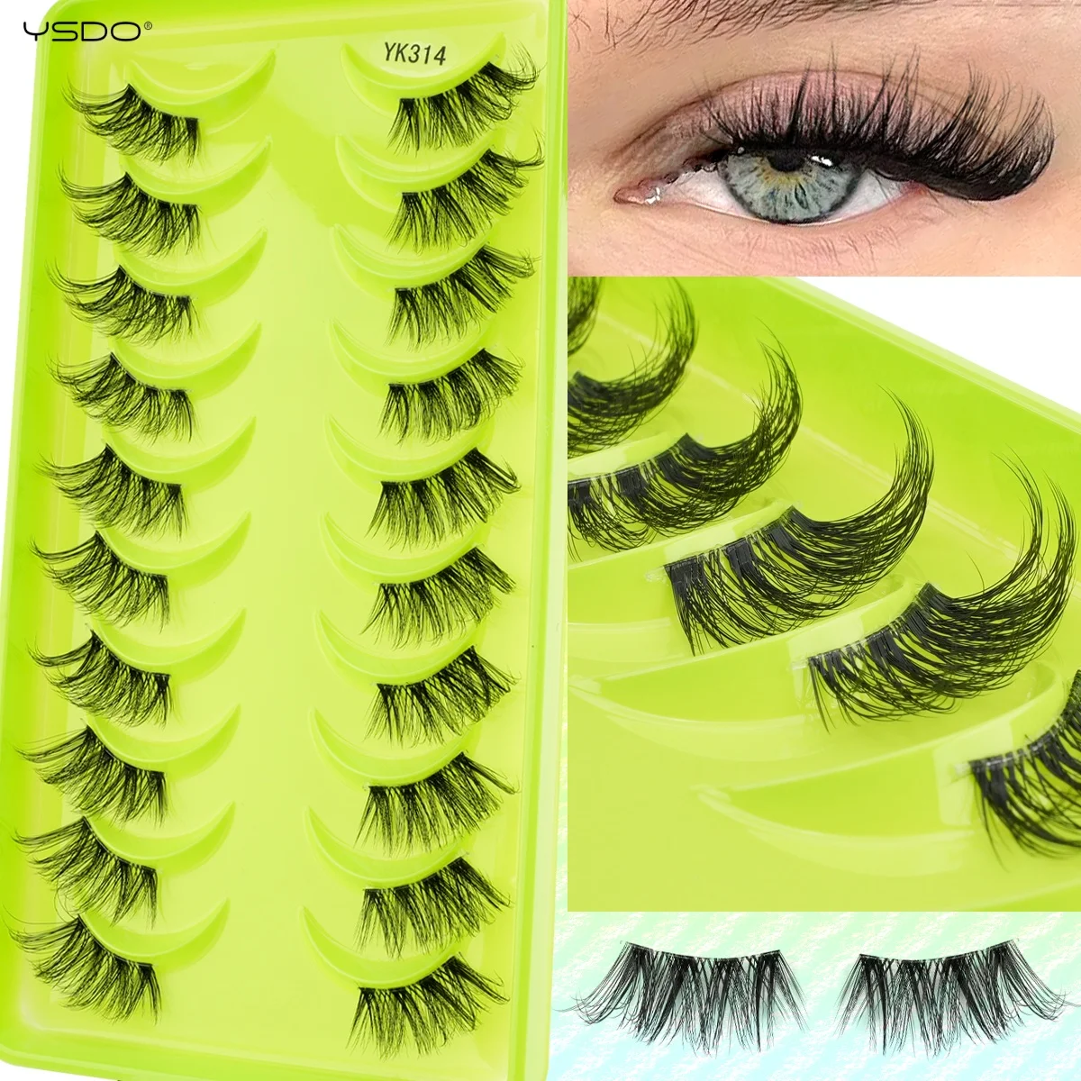 Natural Soft 3D Mink False Eyelashes Black Full Striped