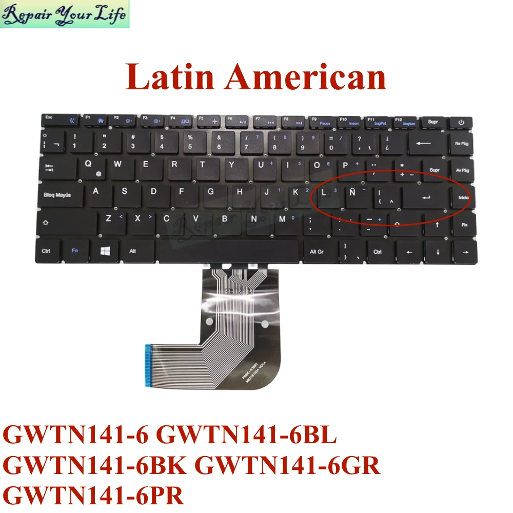 Brasil us English Keyboard For Gateway Notebook Latin Abnt2 Gwtn1416 Gwtn141-6bl Gwtn141-6bk Gwtn141-6gr Gwtn141-6pr New - Imagem 2