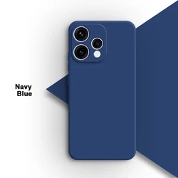 Elegant Liquid Silicone Soft Back Phone Case Cover - Simple Square Design for OPPO reno15 Pro mini (Navy Blue)