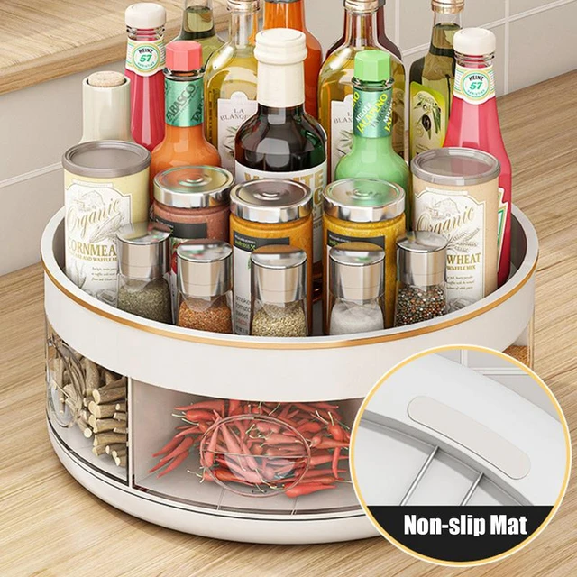 Étagère de rangement rotative pour épices, meuble coulissant, organisateur  de bouteilles d'épices, coulissant, pour la cuisine - AliExpress