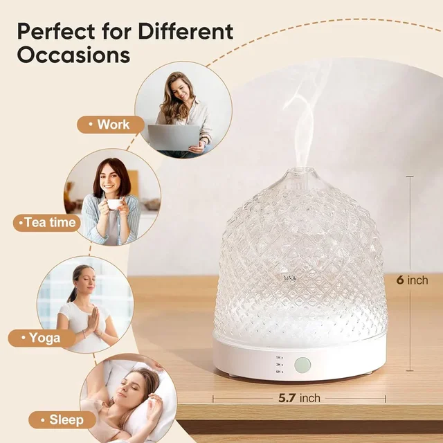 Glass Fragrance Diffuser Colour LED Light Home Humidifier And Scent Diffuser Electric Ultrasonic Office Aroma Diffuser For Hotel 6