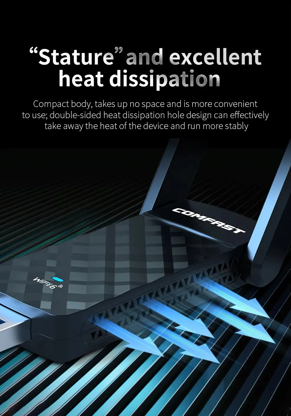 COMFAST AX1800 WiFi 어댑터 듀얼 밴드 WiFi 6 USB 어댑터 USB3.0 무선 Wi-Fi 동글 네트워크 카드 드라이브 무료 노트북 PC용