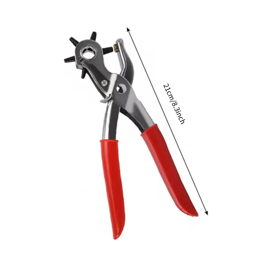 Leather Hole Punch Fenrry 6 Size Revolving Leather Belt Hand Hole Puncher Heavy Duty