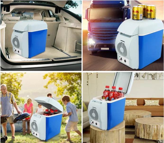 Portable 7.5L Mini Car Fridge Freezer Cooler Warmer Multi-Function 12V Cooling Heating Mini Fridge Camping Travel Refrigerator