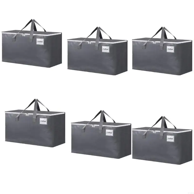 6Pcs Heavy Duty Large Moving Bags Storage Toted for Space Saving,Fold Flat 2