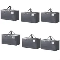 6Pcs Heavy Duty Large Moving Bags Storage Toted for Space Saving,Fold Flat 2