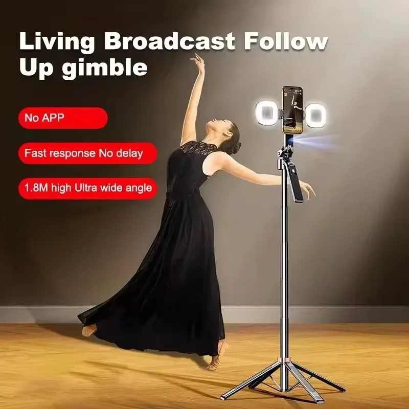 DIXSG Portable Gimbal Selfie Stick AI Face Track 360 Degree Rotation Stabilization 180CM Extension Height Tracking Gim