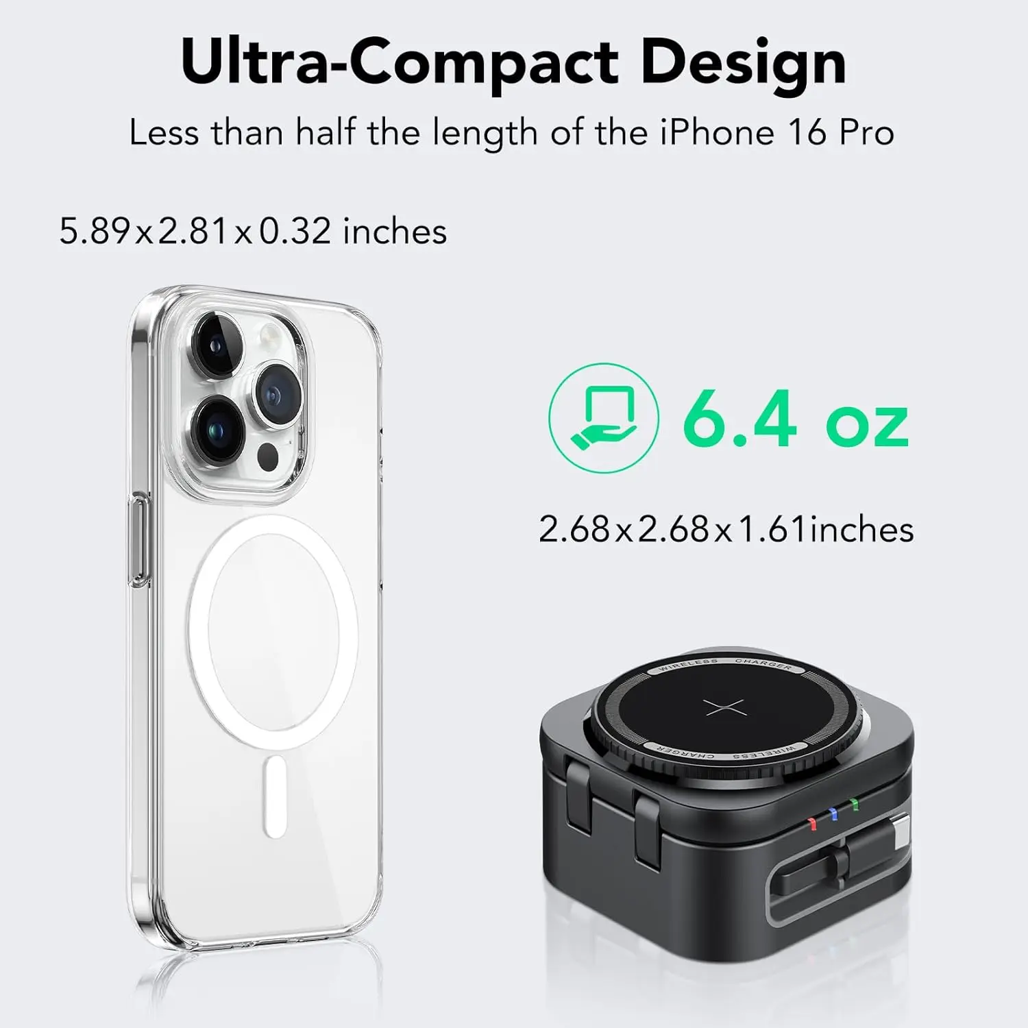 3 in 1 Magnetic Wireless Charger Station With Extension Cords for iPhone 17 16 15 14 13 12 iWatch 11-2 Airpods Pro Fast Charging