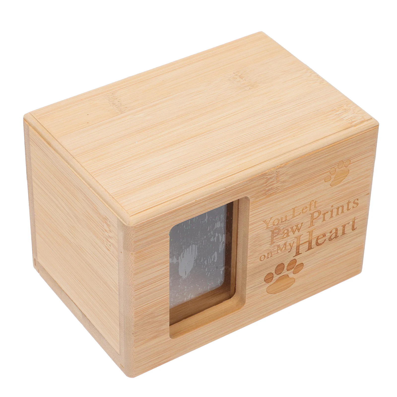 Bamboo Pet Cremation Urn Small Size Portable Storage Box Engraved Memorial Cinerary Casket Pet Supplies Products 1Pc