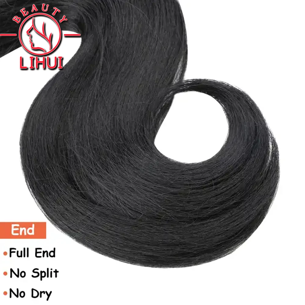 Synthetic Bulk Hair 18 inch Black 1 Bundles 110g Heat Resistant Fiber Hair Extensions Synthetic Body Wave Bundles