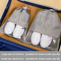 Set of 5 Waterproof Shoe Storage Bags - Large Capacity, Moistureproof, Durable Non-Woven Fabric - 36x26.5cm (Grey 5pcs)