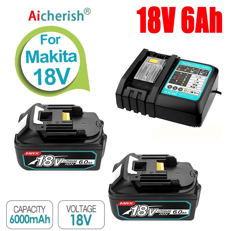 esthetisch Editie compressie Original Makita 18v 6ah 18650 Lithium Ion Battery For Chainsaw Lawn Mower  Drill Battery Lxt Bl1860b Aicherish With Charger - Rechargeable Batteries -  AliExpress