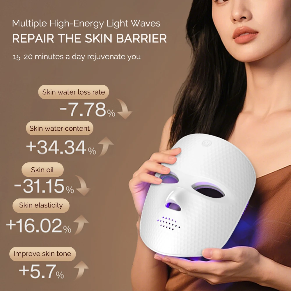 Wireless Use 7 Colors LED Mask Photon Face Mask Skin Rejuvenation Repair Skin Facial Beatuy SPA Mask Wrinkle Remover Skin Care
