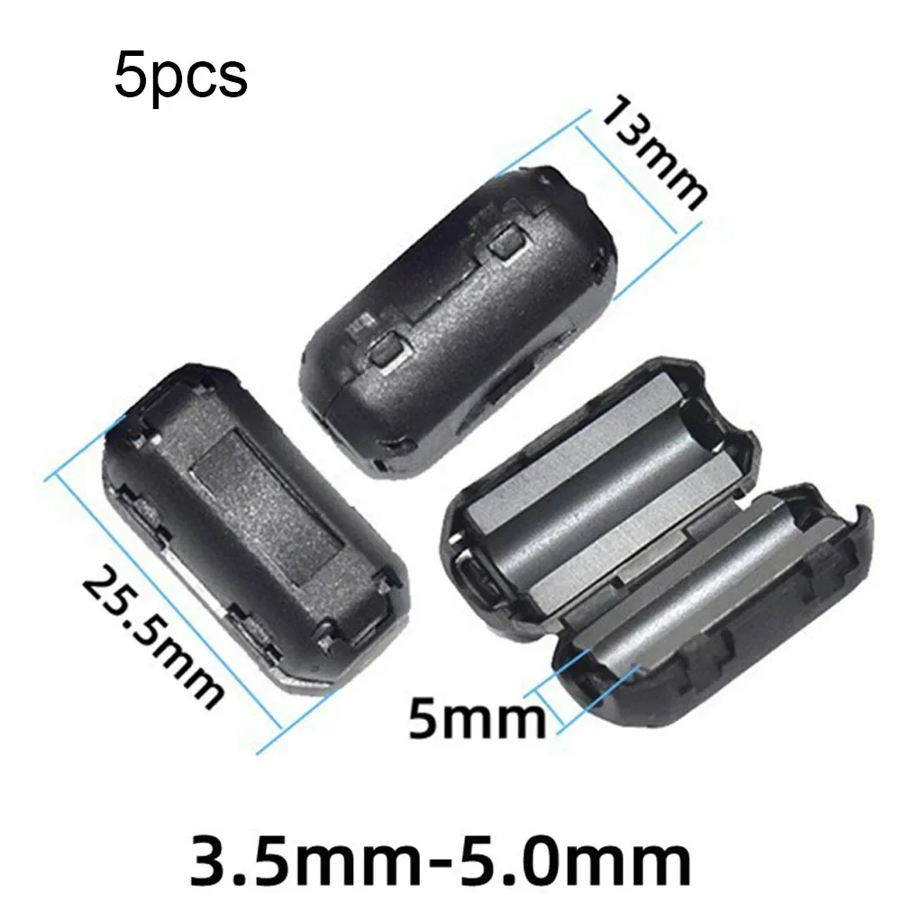 5 PCS Toroidal Core Ferrite Noise Suppressor Filter Ring Cable Clip 3.5-13mm Bead Choke EMI RFI Singal Anti-jamming Noise Filter, cable filter, cable noise suppressor