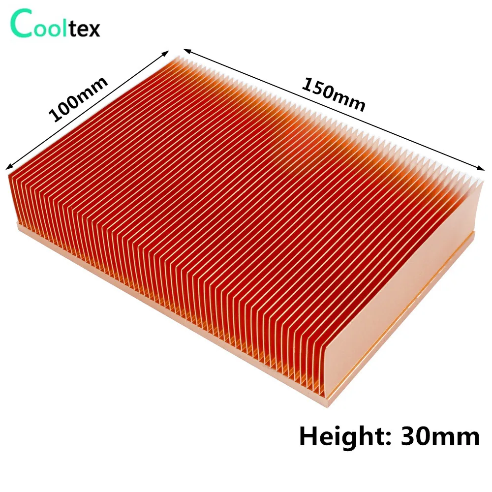 Dissipador de Resfriamento de Cobre Puro Alta Potência Skiving Fin Dissipador de Calor Radiador para Chip Eletrônico Led Computador - Imagem 2