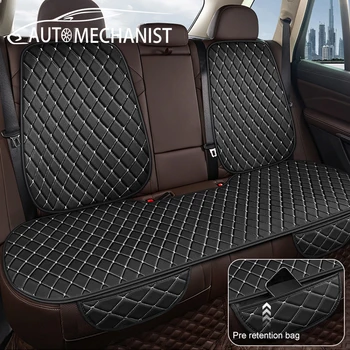 AUTOMECHANIST Coprisedili per auto in pelle PU Traspirante Coprisedile anteriore posteriore Protezione Coprisedile berlina Four Seasons Hatchback