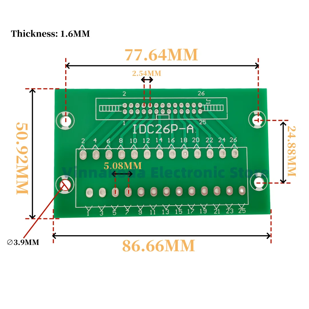 1PCS PLC 릴레이 터미널 블록 20P 26P 30P IDC 불혼 2.54MM 피치 어댑터 터미널 보드