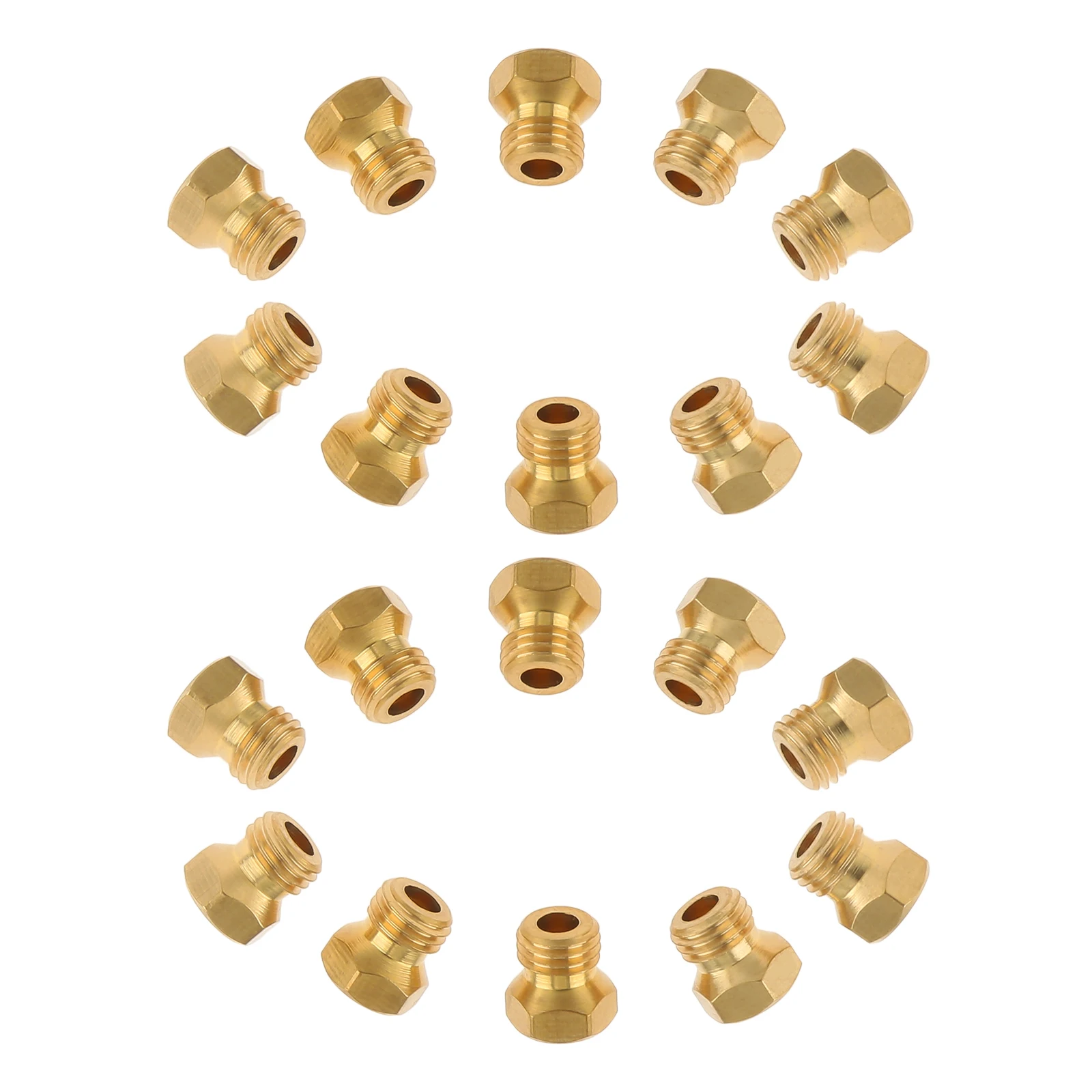 Brass Jet Nozzle 20Pcs M6&times;0.75mm/0.5mm for Propane LPG Natural Gas Pipe Water Heater DIY Burner Parts LP Gas Conversion Kit gas burner nozzle