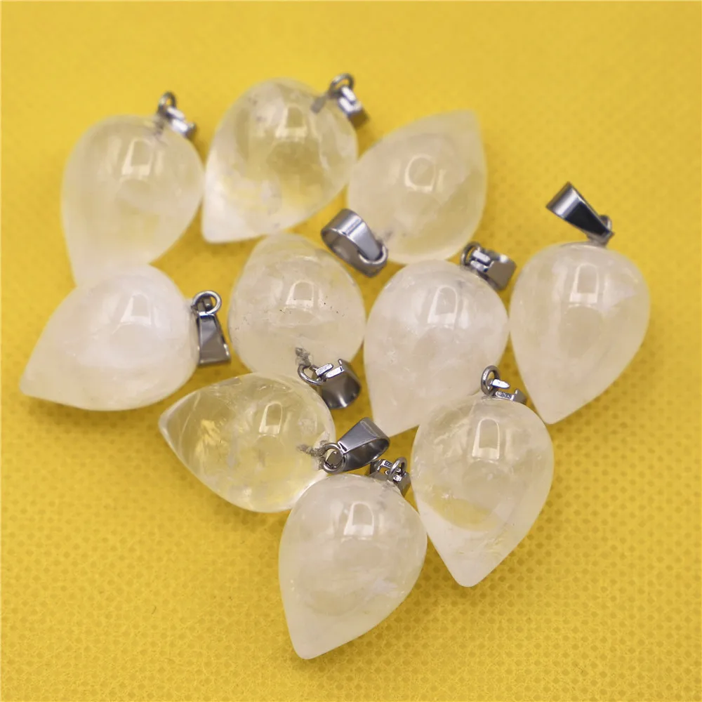 2022 New Good Quality Natural Clear Quartz Circular Cone Shape Pendants For Jewelry Making  Wholesale 12Pcs/Lot  Free Shipping