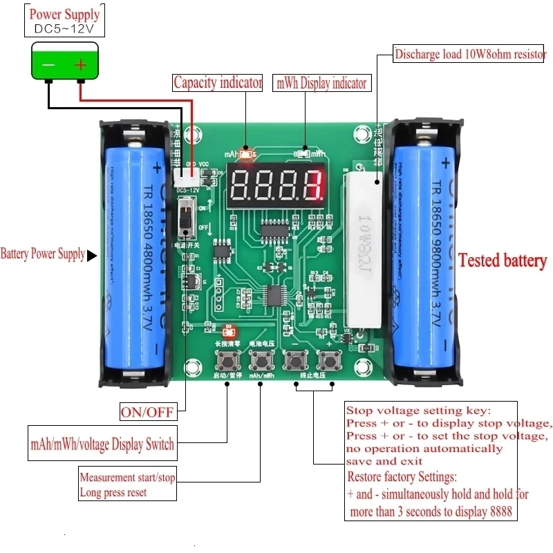 XH-M240 18650 Ƭ ͸ 뷮 ׽ maH mwH     ͸ 