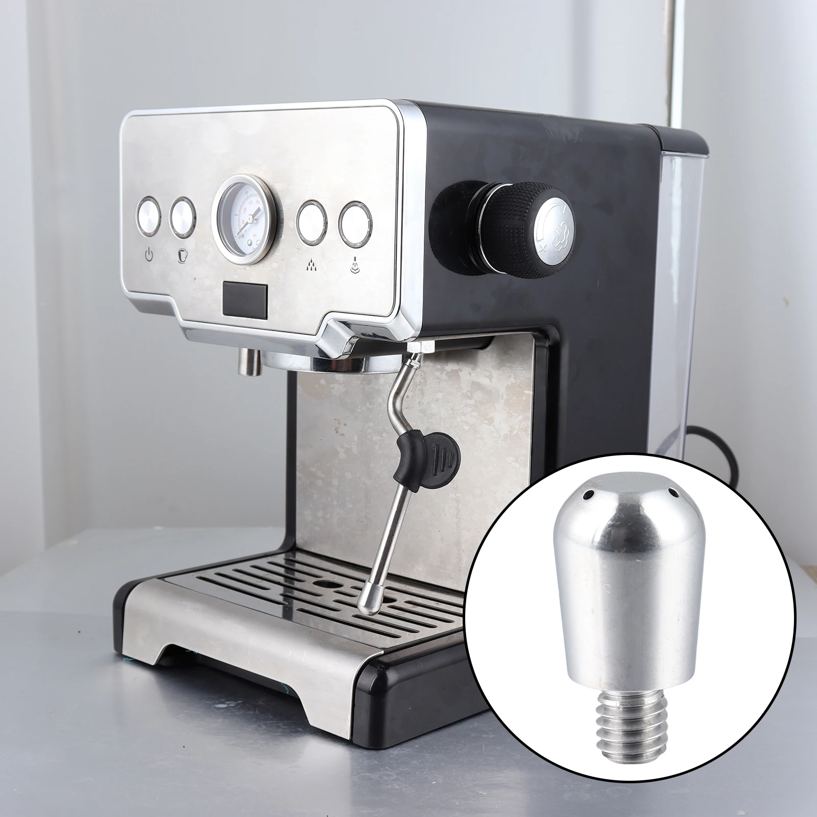 3 Hole Coffee Machine Steam Nozzle Milk Foam Tip Spout Durable 304 Stainless Steel for Crm3605 Home Kitchen Barista Replacement