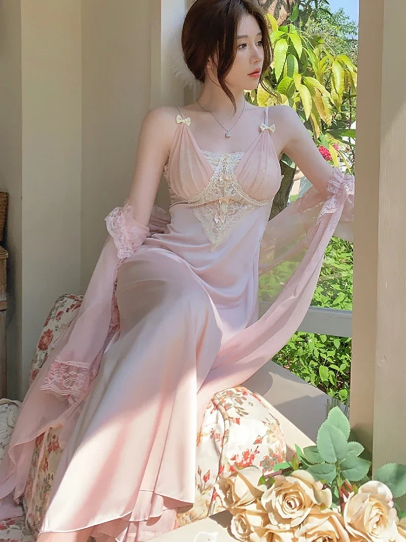 

Кружевная французская Сексуальная подвесная Пижама, ночное платье, золотой бархатный медовый месяц, комплект из двух предметов, женская пижама с нагрудными подушечками