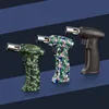 Creative Metal Turbo Gas Jet Lighter Torch Windproof Welding Gun Blue Flame Butane Cigar Smoking Lighter Kitchen Camping BBQ 5