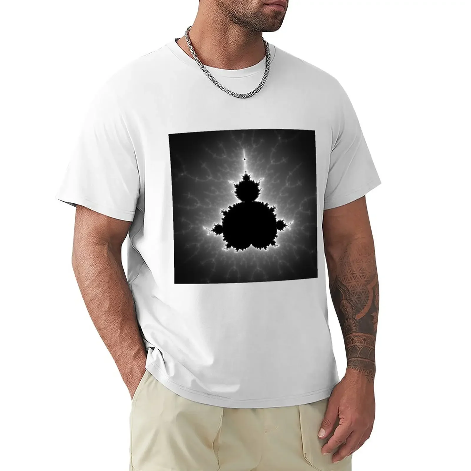 

Black Fractal Mandelbrot Set T-Shirt oversized anime mens graphic t-shirts pack