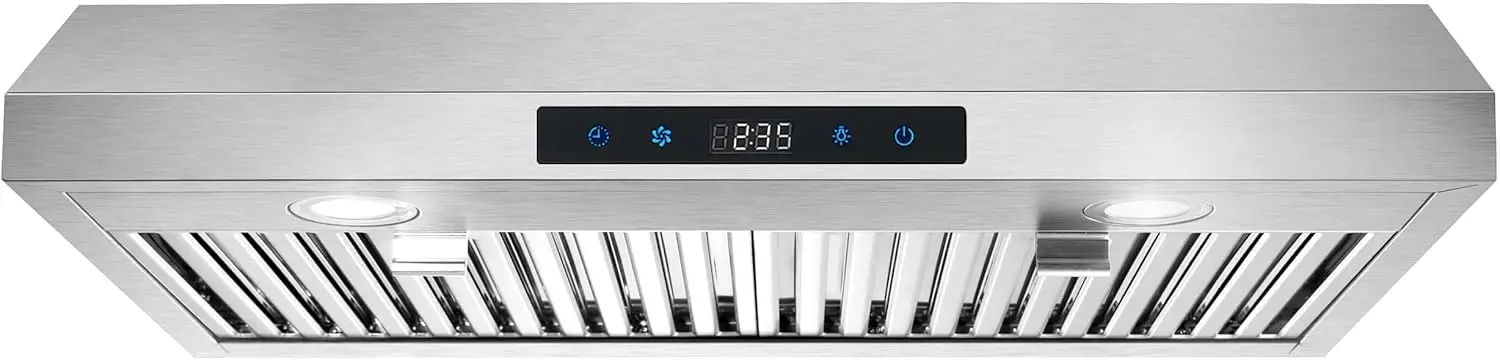 Range Hood 30 Inch Under Cabinet,Ductless Range Hoods with Touch Control,3-Venting Kitchen hood,Stainless Steel Vent Hood,Under