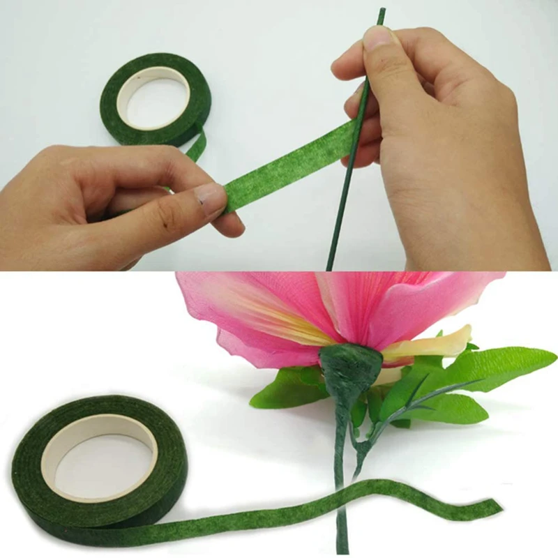 12 Pcs Floral Tape Florist Stem Wrap Green Tape for Bouquet Flowers and  Crafts Making